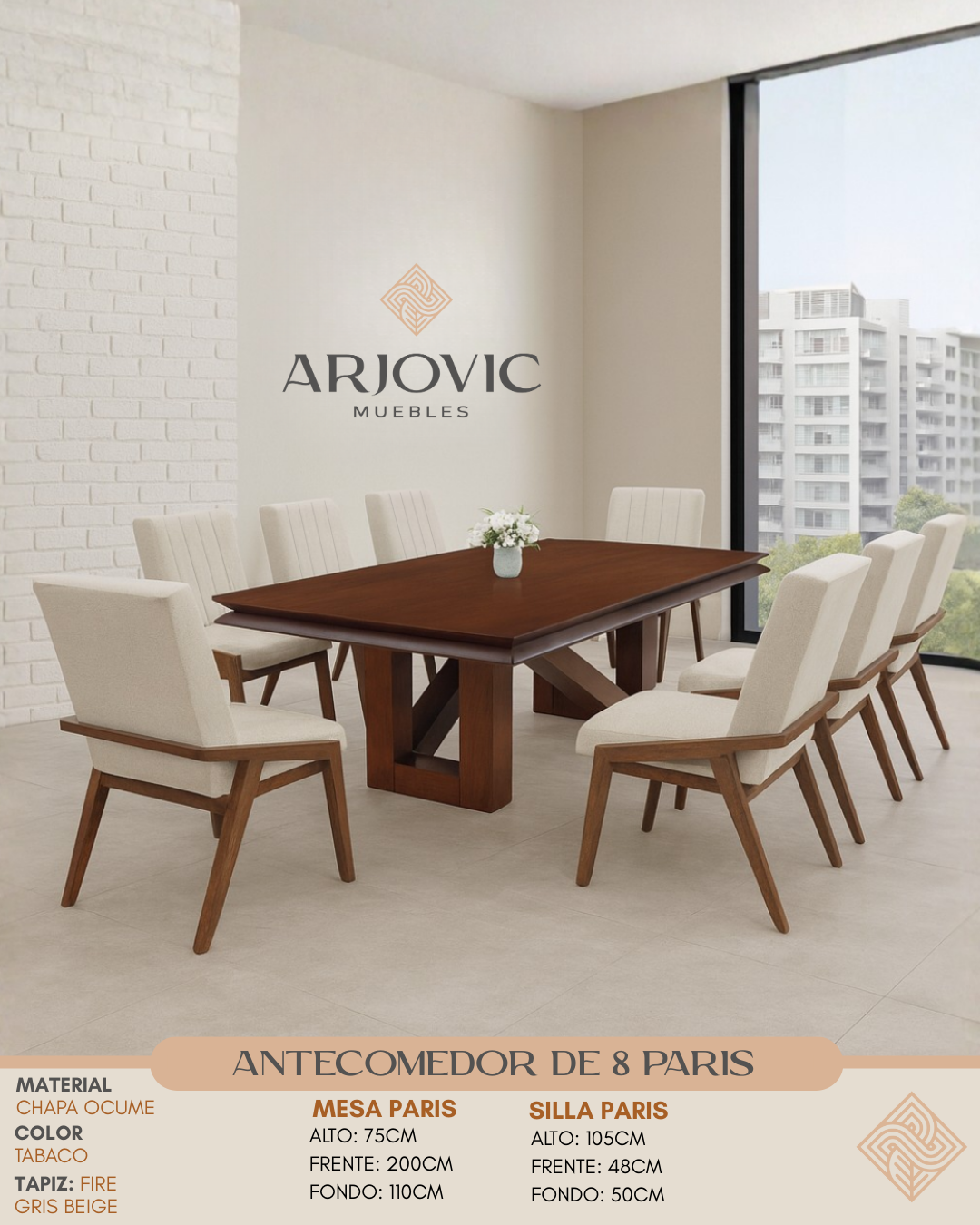 Antecomedor de 8 Paris